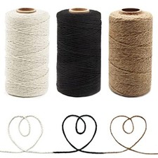 984 Feet Cotton Twine Natural Jute Twine Packing Twines Black  White  Jute