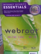 Webroot Essentials AntiVirus 2025 Key - 3 Yr | 5 Devices –  Email Code (no CD)
