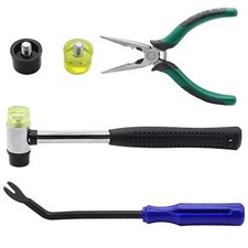 5PCS Upholstery Tools Kit-Mallet Hammer with 2PCS Head, Nail Tack Remover Tool