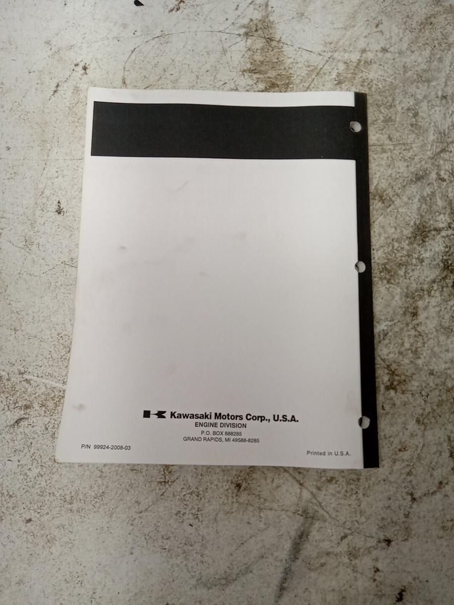 KAWASAKI PORTABLE GENERATOR(see cover list )WORKSHOP MANUAL 99924