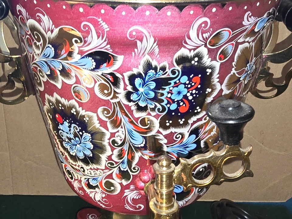 Samovar ancien métal peint Russie électrique - Photo 4/4