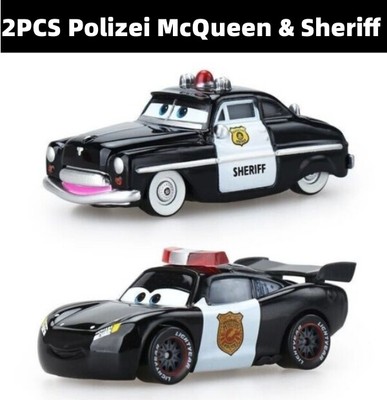 2pcs Disney Cars Nr.95 Polizei McQueen Sheriff Die-cast Spielzeug Auto Geschenk