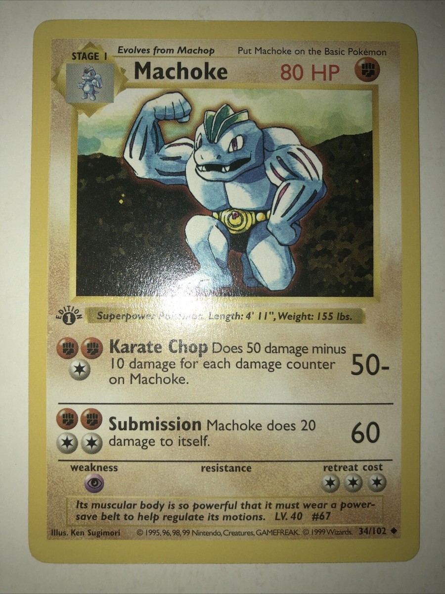 ポケモンカードゲーム Machop&Machoke 1st edition shadow less Amazon.com: Pokemon - Machoke - Basic 34/102 - Shadowless