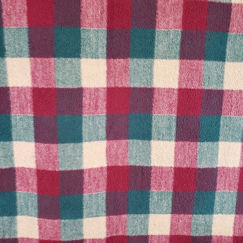 Aurora Biederlack Throw Blanket 47" x 59" Green Beige Burgundy Cabin Woods - Picture 4 of 11