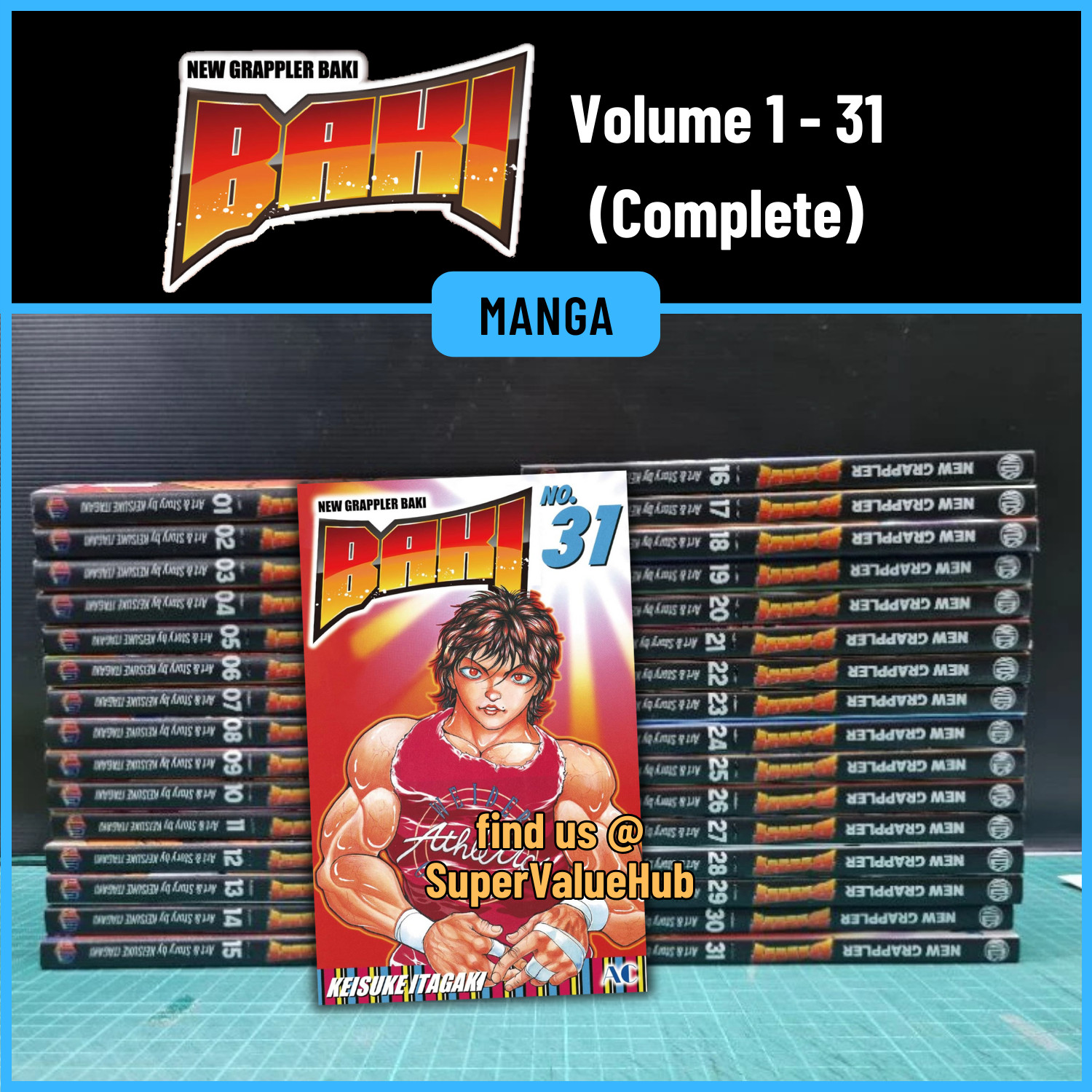 Grappler Baki nuevo (Vol. 1-31) Juego Completo Manga Serie Completa/Suelta de Cómics Inglés
