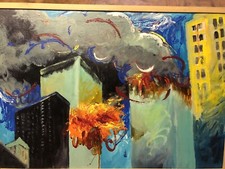 Bellisini Giancarlo  Attacco Alle Torri Gemelle Acrilico  Su Tela  80x60cm