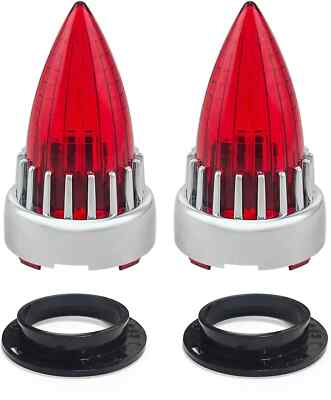 3 1/4'' Bullet Turn Signal Light Replacement For Harley Red Lens Cover Screw-in