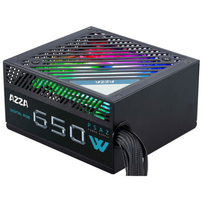ATX Netzteil AZZA PSAZ 650Watt 80Plus Bronze 12cm LED RGB Lüfter Black - NEU