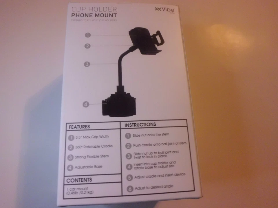 Portavasos Soporte Teléfono Universal por Vibe Auto Nuevo Todavía en Paquete Original Foto 4 de 4