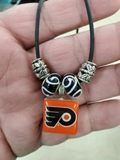 Philadelphia Flyers NHL- Lifetiles Necklace with Beads- New