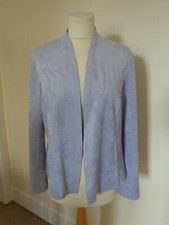 Marc Cain Pale Lilac Faux Suede Jacket - Size 12 (n.3)