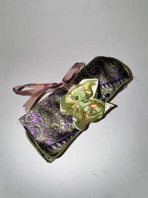 #ad Vintage Silk Jewelry Roll Bag Organizer Travel Jewelry Case Portable Jewelry Bag $14.00