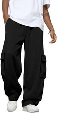 Mens Sweatpants Baggy Casual Cargo Sweat Pants for Men Straight Leg Lounge Dr...