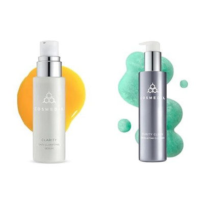 COSMEDIX Clarity Skin-Clarifying Face Serum & Purity Clean Exfoliating Facial Cl