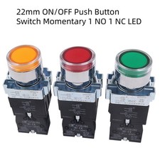 ON/OFF Push Button Switch Momentary 1 NO 1 NC LED Illuminated Red Green XB2 22mm