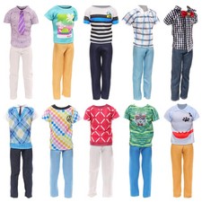 Lot 3 Sets Fashion Outfit Clothes 3 Tops with 3 Trousers for 12 inch Boy Frie...