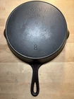 Wagner #8 Double Arc Logo Cast Iron Skillet Vintage Antique Restored Pan