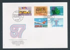 D490189 Switzerland FDC Special Stamps Bus Academy Airport 1987