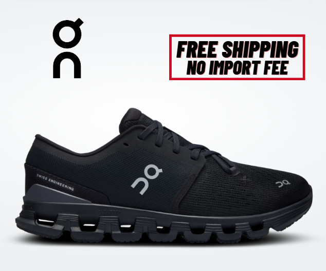 SALE! Auth On. Women's Cloud X4 Running Shoes Black | Eclipse No Import Fee