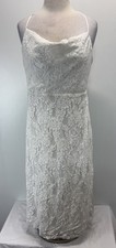 Lulus White Lace Overlay Midi Dress Women’s XL Cowl Neck Classic Bridal