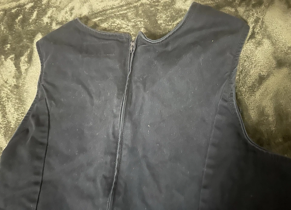 Vestido de verano azul marino antiguo para niñas talla XXL Plus con dobladillo añadido inferior Foto 4 de 4