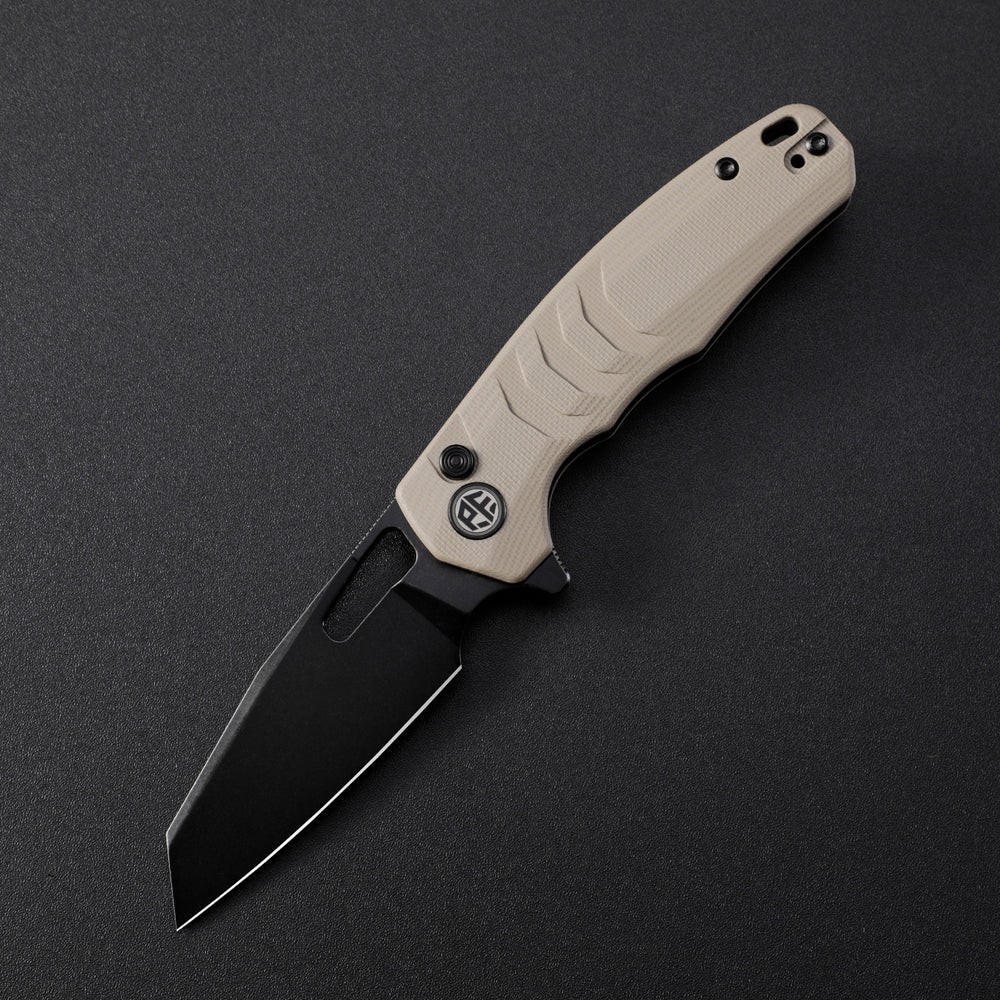 Petrified Fish Trilobite Folding Knife 3" 14C28N Sandvik Steel Blade G10 Handle