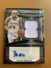 2022-23 Obsidian Blake Wesley RPA /99 Rookie RC Autograph San Antonio Spurs NBA
