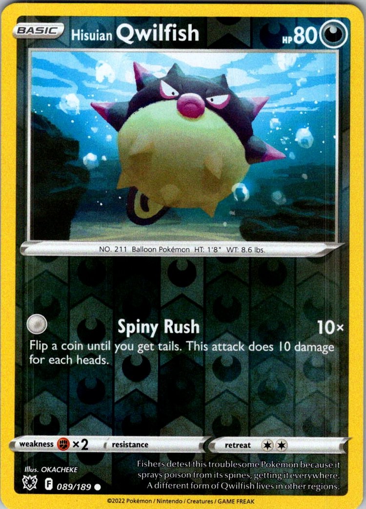 Pokemon Hisuian Qwilfish (89) Reverse Holo Common SWSH10: Astral Radiance 089/18