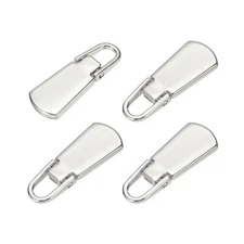 4pcs Zipper Pull, 1 Inch Zinc Alloy Sewing Zippers Tapes, Stainless Steel Color