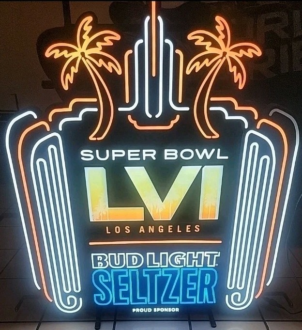 Super Bowl LVI 56 Bud Light Seltzer LA RAMS LED Neon Sign 5 COLORS