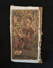 Vintage 1981 Joe Reno Signed Oil On Masonite Painting Abstract Seattle Artist