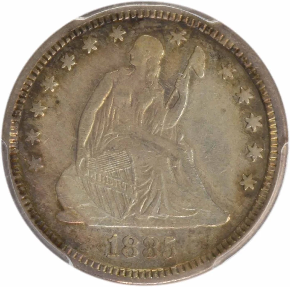 1885 Liberty Seated Silver Quarter VF35 PCGS - Image 3 of 4