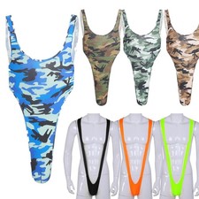 Mens Sleeveless Bodysuit High Cut Thong One Piece Leotard Tops Jockstrap Bikini