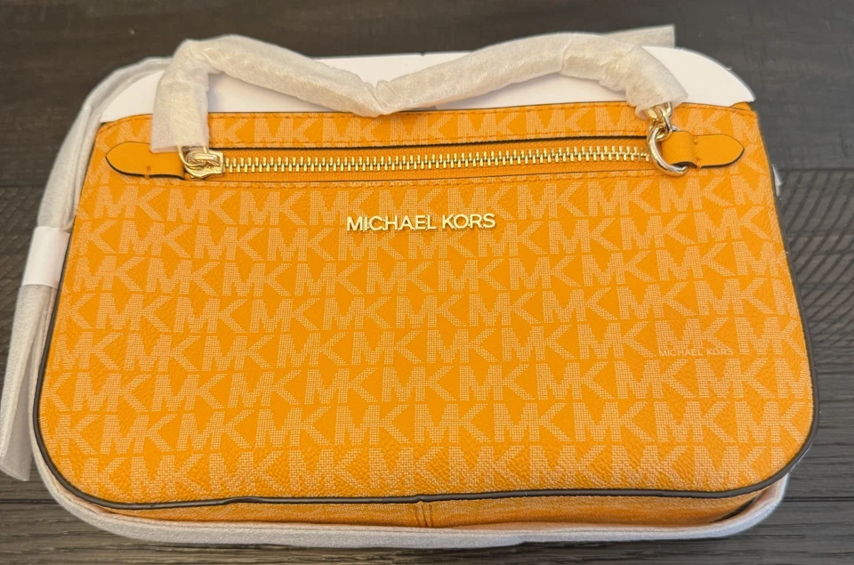 Bolso Bandolera Michael Kors Pop Naranja Cadena Jet Set Nuevo $398 Foto 4 de 4