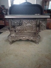 Vintage Cast Iron Royal Kenton Brand Toy Salesman Sample Stove Nickel Plate