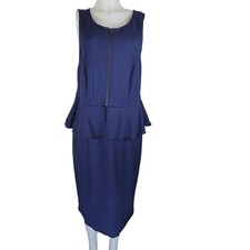 Torrid Sleeveless Navy Flutter Waist Business Work Closet Staple Classic Dress 2