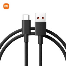 Xiaomi Original 6A Braided Fast Charging Cable   Black USB-A to USB-C 1 m