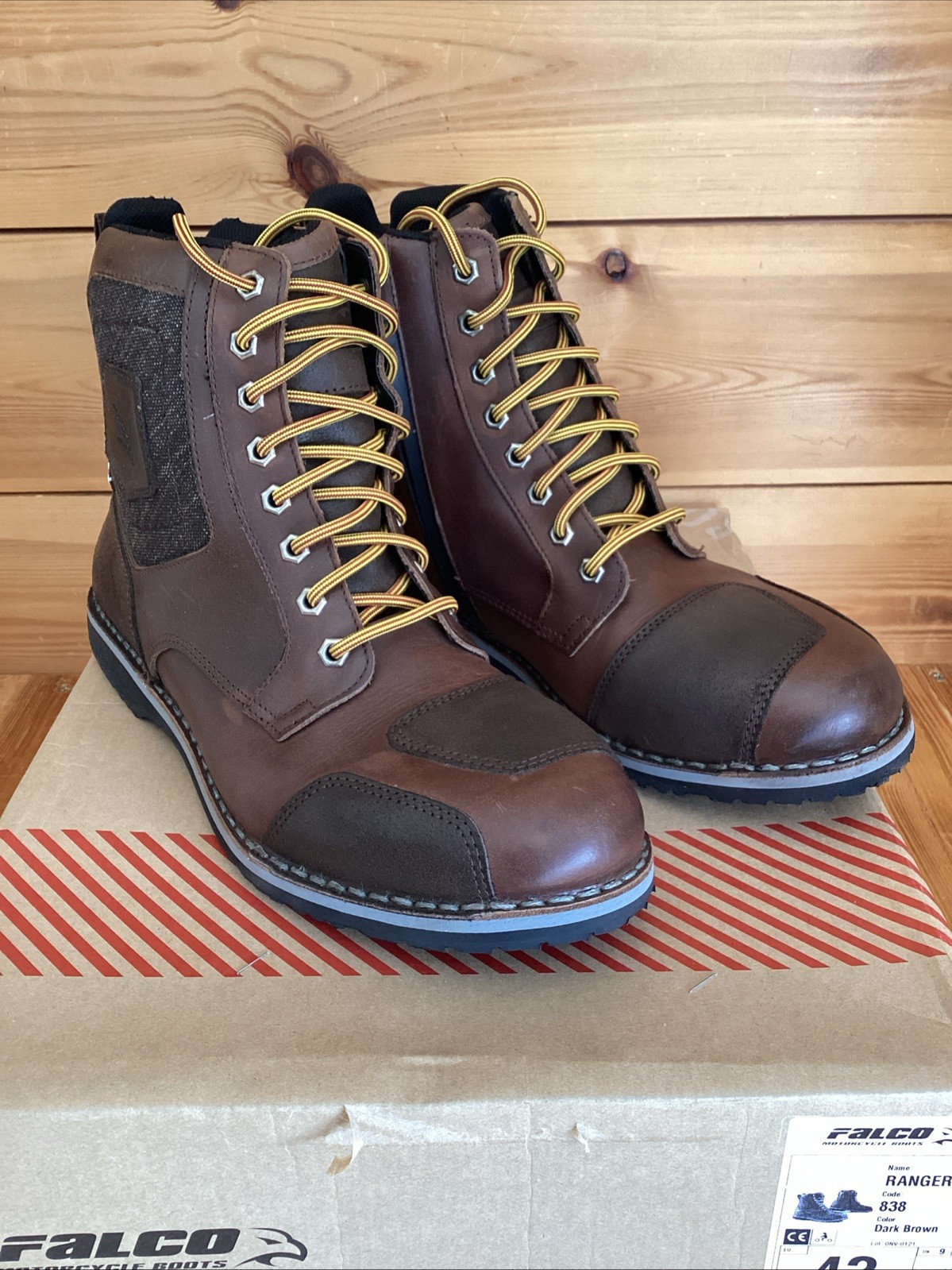 Falco Ranger Men's Motorcycle Motorbike Boots Dark Brown EU 43 UK 9