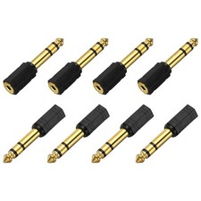 8 Pcs TRS6.35mm Male to 3.5mm Female Gold Plating Adapter Plastic Shell
