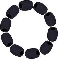 10 Pack Lapel Microphone Windscreen, Headset Windscreen, Mic Foam Covers, Black