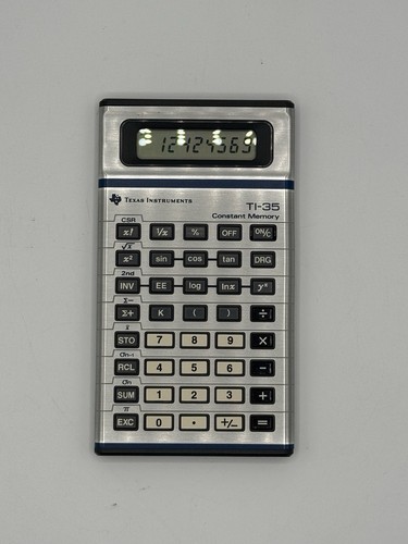 Vintage TEXAS INSTRUMENTS TI-35 Slimline Scientific Calculator w/Case No Battery - Picture 1 of 4