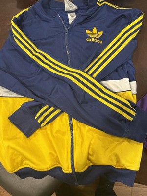 Vintage Adidas full zip Navy/Yellow track jacket Size XXL