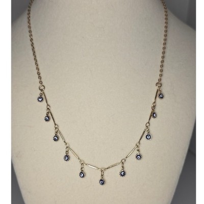 Aldo Gold Tone Evil Eye Charm Necklace Delicate Chain