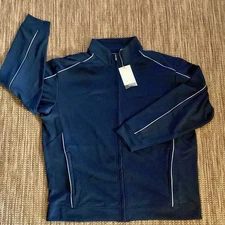 NEW Mens CUTTER & BUCK Dry Tec Full Zip Moisture Wicking Jacket Swacket Navy 2XB