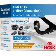 ANHÄNGERKUPPLUNG für Audi A6 4G C7 4Tür 14-18 starr HOOK +7pol E-Satz spezifisch