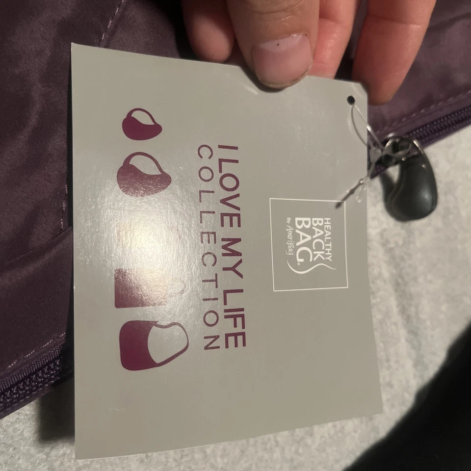 AmeriBag Bolsa Espalda Saludable Love My Life Microfibra Pequeña Berenjena  Foto 3 de 4