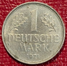HIGH GRADE AU 1971 F GERMAN - GERMANY 1 -DEUTSCHE MARK COIN-SEP449