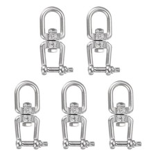 Double Ended Swivel Hook, M5, 5Pcs , Eye to Jaw Swivel Shackle Ring Connector