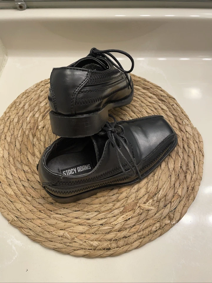 Zapatos de vestir mocasines con corbata negros Stacy Adams para niños pequeños 8 M Foto 2 de 4