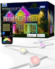 Permanent Outdoor Lights Pro, 100ft with 60 RGBW Double-LED Lights 111 Scene ...